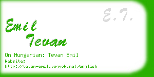 emil tevan business card